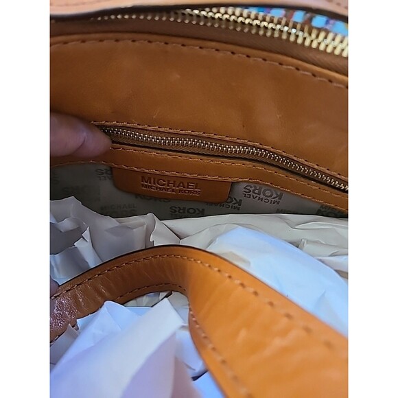 Vintage Michael Kors Standford Tan Leather Satchel Saddle Bag Handbag - Picture 4 of 15